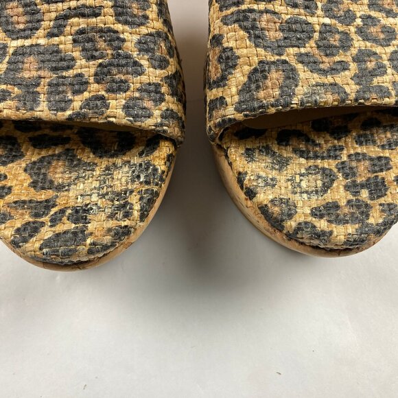 Stuart Weitzman Flatout Leopard Print Wedge Sandal Slide Women's Size 8 - Picture 7 of 16